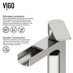 VIGO Matte Stone Marigold Composite Rectangular Vessel Bathroom Sink in White with Faucet and Pop-Up Drain in Brushed Nickel -Bathroom Sinks Sales matte stone vigo vessel sinks vgt940 fa 1000