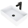 VIGO Matte Stone Magnolia Composite Rectangular Vessel Bathroom Sink in White with Faucet and Pop-Up Drain in Matte Black -Bathroom Sinks Sales matte stone vigo vessel sinks vgt944 64 1000