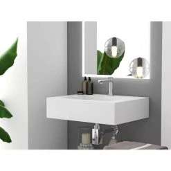 Castellousa Pyramid 24 in. Wall Mount Solid Surface Single Basin Rectangle Bathroom Sink in Matte White 11 Castellousa Pyramid 24 in. Wall Mount Solid Surface Single Basin Rectangle Bathroom Sink in Matte White -Bathroom Sinks Sales matte white castellousa wall mount sinks cb gm 2053 24 1f 1000