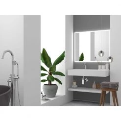 Castellousa Juniper 35.43 in. Wall Mount Solid Surface Left Side Basin Rectangle Non Vessel Bathroom Sink in Matte White -Bathroom Sinks Sales matte white castellousa wall mount sinks cb gm 2056 l 31 1000