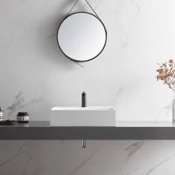 SERENE VALLEY 26 in. Wall-Mount or Countertop Install, Bathroom Sink with Single Faucet Hole in Matte White -Bathroom Sinks Sales matte white serene valley wall mount sinks svws601 26wh 44 1000