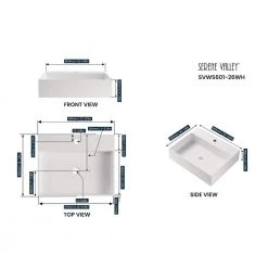 SERENE VALLEY 26 in. Wall-Mount or Countertop Install, Bathroom Sink with Single Faucet Hole in Matte White -Bathroom Sinks Sales matte white serene valley wall mount sinks svws601 26wh 4f 1000