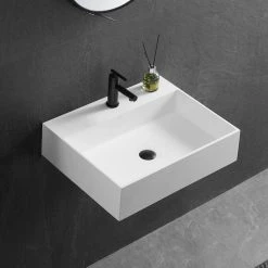 SERENE VALLEY 26 in. Wall-Mount or Countertop Install, Bathroom Sink with Single Faucet Hole in Matte White -Bathroom Sinks Sales matte white serene valley wall mount sinks svws601 26wh d4 1000