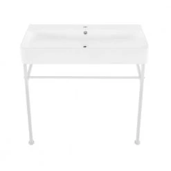 Swiss Madison Carre 36 in. Ceramic Console Sink Basin in White with Matte White Legs 18 Swiss Madison Carre 36 in. Ceramic Console Sink Basin in White with Matte White Legs -Bathroom Sinks Sales matte white swiss madison console sinks sm cs743 c3 1000