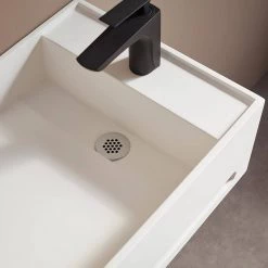 SERENE VALLEY 24 in. Wall Mount Solid Surface Bathroom Sink with Built-in Towel Bar in Matte White -Bathroom Sinks Sales matte white wall mount sinks svws604 24wh 44 1000