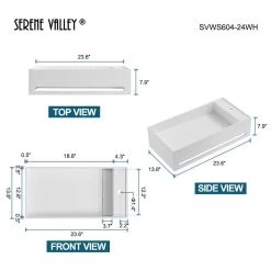 SERENE VALLEY 24 in. Wall Mount Solid Surface Bathroom Sink with Built-in Towel Bar in Matte White -Bathroom Sinks Sales matte white wall mount sinks svws604 24wh c3 1000