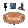 SINKOLOGY Kelvin All-in-One Drop-In Copper Bathroom Sink Design Kit with Pfister Faucet and Drain in Bronze -Bathroom Sinks Sales naked copper sinkology drop in bathroom sinks bod 09nu f042 64 1000