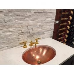 SINKOLOGY Strauss 19 in. Undermount or Drop-In Solid Copper Bathroom Sink in Naked Unfinished Copper -Bathroom Sinks Sales naked copper sinkology drop in bathroom sinks sb202 19nu 4f 1000