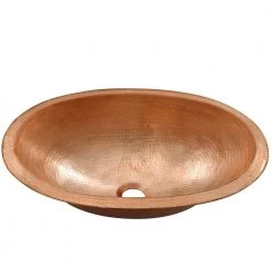 SINKOLOGY Strauss 19 in. Undermount or Drop-In Solid Copper Bathroom Sink in Naked Unfinished Copper