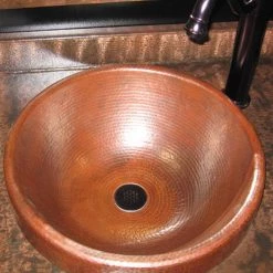 Novatto Granada Round Drop-In Copper Bathroom Sink in Natural 17 Novatto Granada Round Drop-In Copper Bathroom Sink in Natural -Bathroom Sinks Sales natural finish novatto drop in bathroom sinks tcu 014na 31 1000