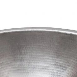 Premier Copper Products Self-Rimming Oval Hammered Copper 19 in. 0-Hole Bathroom Sink in Nickel -Bathroom Sinks Sales nickel premier copper products drop in bathroom sinks lo19ren 4f 1000