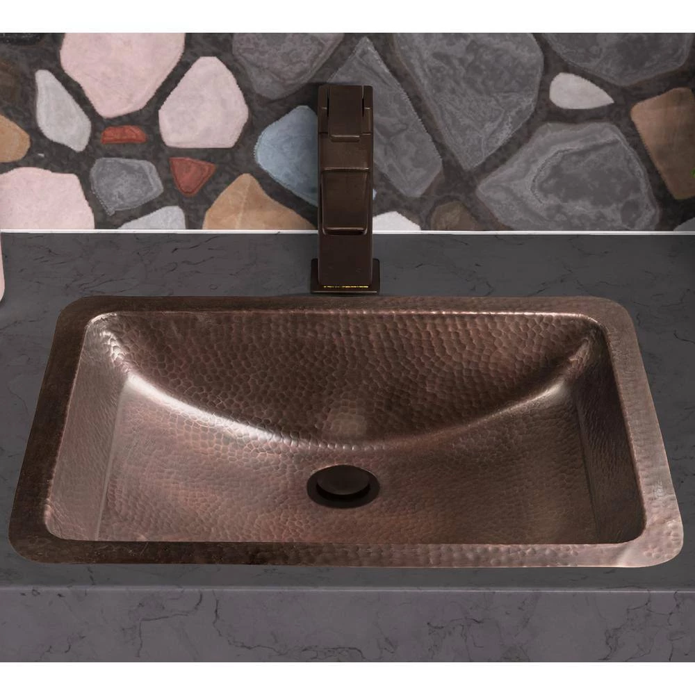 Monarch Abode Monarch Dual Mount Pure Copper Hand Hammered Venetian 21 in. Single Bowl Sink 6 Monarch Abode Monarch Dual Mount Pure Copper Hand Hammered Venetian 21 in. Single Bowl Sink - Image 4