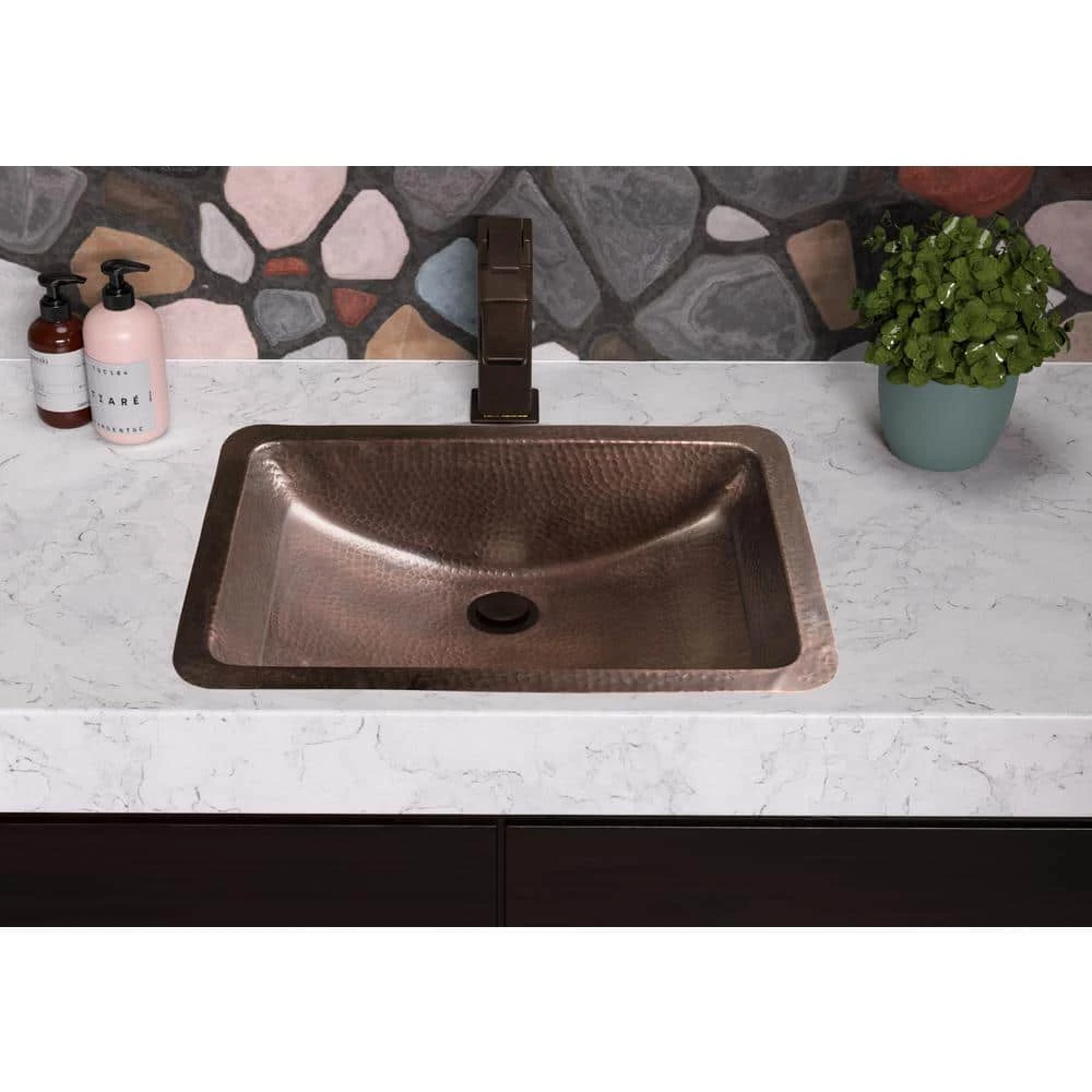 Monarch Abode Monarch Dual Mount Pure Copper Hand Hammered Venetian 21 in. Single Bowl Sink 9 Monarch Abode Monarch Dual Mount Pure Copper Hand Hammered Venetian 21 in. Single Bowl Sink - Image 7
