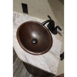 Premier Copper Products Self-Rimming Small Oval Hammered Copper Bathroom Sink in Oil Rubbed Bronze -Bathroom Sinks Sales oil rubbed bronze premier copper products drop in bathroom sinks lo17rdb 76 1000
