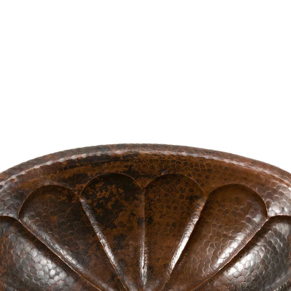 Premier Copper Products Self-Rimming Oval Sunburst Hammered Copper Bathroom Sink in Oil Rubbed Bronze 5 Premier Copper Products Self-Rimming Oval Sunburst Hammered Copper Bathroom Sink in Oil Rubbed Bronze - Image 3