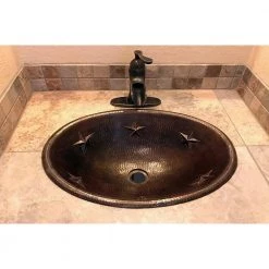 Premier Copper Products Self-Rimming Oval Star Hammered Copper Bathroom Sink in Oil Rubbed Bronze 9 Premier Copper Products Self-Rimming Oval Star Hammered Copper Bathroom Sink in Oil Rubbed Bronze -Bathroom Sinks Sales oil rubbed bronze premier copper products drop in bathroom sinks lo19rstdb 31 1000
