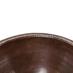 Premier Copper Products Self-Rimming Round Hammered Copper Bathroom Sink in Oil Rubbed Bronze -Bathroom Sinks Sales oil rubbed bronze premier copper products drop in bathroom sinks lr17rdb 4f 1000
