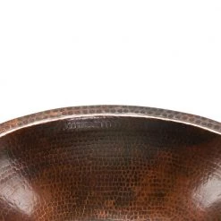 Premier Copper Products Under-Counter Oval Hammered Copper Bathroom Sink in Oil Rubbed Bronze -Bathroom Sinks Sales oil rubbed bronze premier copper products undermount bathroom sinks lo19fdb 4f 1000