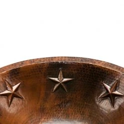 Premier Copper Products Under-Counter Oval Star Hammered Copper Bathroom Sink in Oil Rubbed Bronze -Bathroom Sinks Sales oil rubbed bronze premier copper products undermount bathroom sinks lo19fstdb 4f 1000