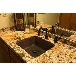 Premier Copper Products Under-Counter Rectangle Hammered Copper Bathroom Sink in Oil Rubbed Bronze 14 Premier Copper Products Under-Counter Rectangle Hammered Copper Bathroom Sink in Oil Rubbed Bronze -Bathroom Sinks Sales oil rubbed bronze premier copper products undermount bathroom sinks lrec19db 44 1000