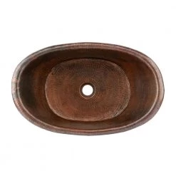 Premier Copper Products Bath Tub Hammered Copper Vessel Sink in Oil Rubbed Bronze -Bathroom Sinks Sales oil rubbed bronze premier copper products vessel sinks vbt20db 4f 1000