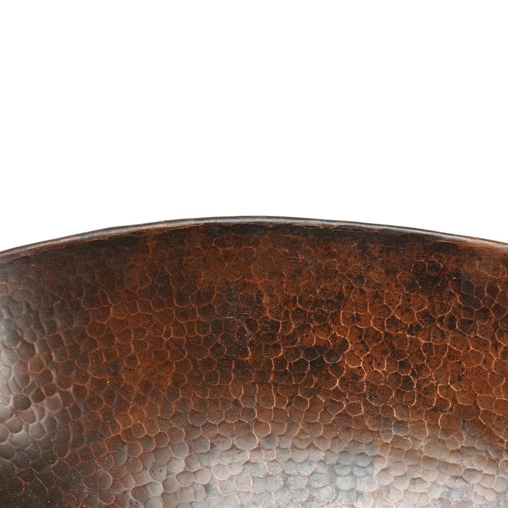 Premier Copper Products Oval Wired Rimmed Hammered Copper Vessel Sink in Oil Rubbed Bronze 5 Premier Copper Products Oval Wired Rimmed Hammered Copper Vessel Sink in Oil Rubbed Bronze - Image 3