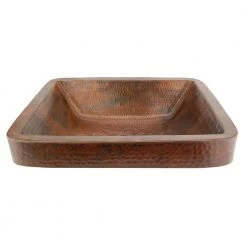 Premier Copper Products Rectangle Skirted Hammered Copper Vessel Sink in Oil Rubbed Bronze -Bathroom Sinks Sales oil rubbed bronze premier copper products vessel sinks vrec19skdb c3 1000