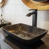 VIGO Glass Rectangular Vessel Bathroom Sink in Onyx Gray with Duris Faucet and Pop-Up Drain in Matte Black 1 VIGO Glass Rectangular Vessel Bathroom Sink in Onyx Gray with Duris Faucet and Pop-Up Drain in Matte Black -Bathroom Sinks Sales onyx vigo vessel sinks vgt1701 64 1000