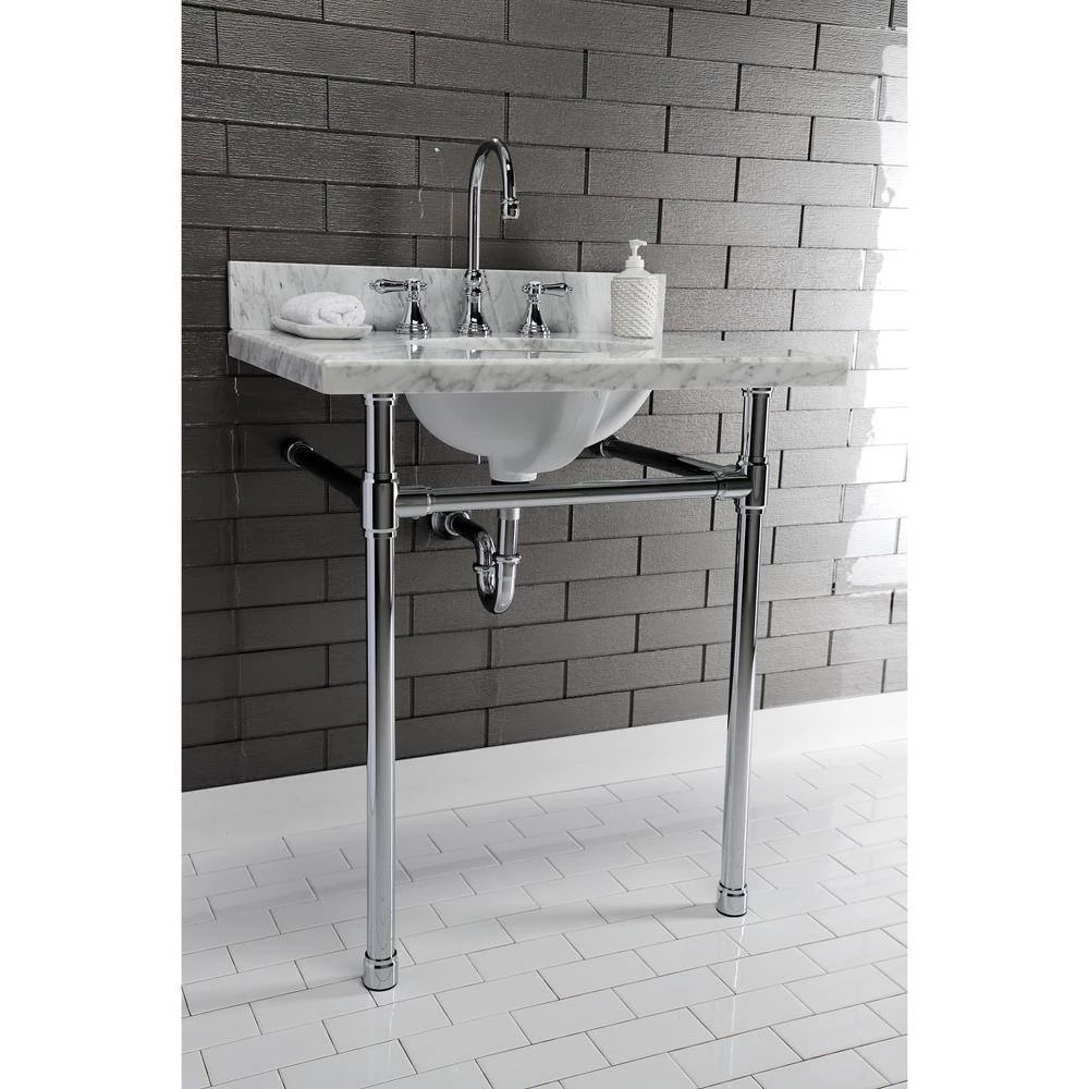 Kingston Brass Dreyfuss Stainless Steel Console Sink Legs in Polished Chrome 10 Kingston Brass Dreyfuss Stainless Steel Console Sink Legs in Polished Chrome - Image 8