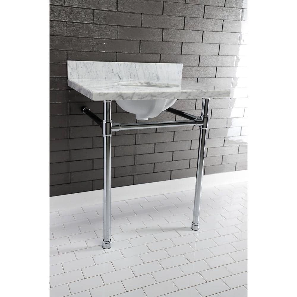 Kingston Brass Dreyfuss Stainless Steel Console Sink Legs in Polished Chrome 5 Kingston Brass Dreyfuss Stainless Steel Console Sink Legs in Polished Chrome - Image 3