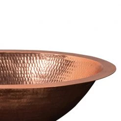 Premier Copper Products Under Counter Oval Hammered Copper 19 in. Bathroom Sink in Polished Copper -Bathroom Sinks Sales polished copper premier copper products undermount bathroom sinks lo19fpc 1f 1000