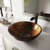 VIGO Glass Round Vessel Bathroom Sink in Russet Brown with Niko Faucet and Pop-Up Drain in Antique Rubbed Bronze 2 VIGO Glass Round Vessel Bathroom Sink in Russet Brown with Niko Faucet and Pop-Up Drain in Antique Rubbed Bronze -Bathroom Sinks Sales russet vigo vessel sinks vgt1077 64 1000