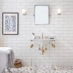 Water Creation Empire 30 in. Acrylic Wash Stand Legs with Satin Brass Connectors -Bathroom Sinks Sales satin brass water creation console sinks ep30a 0600 44 1000