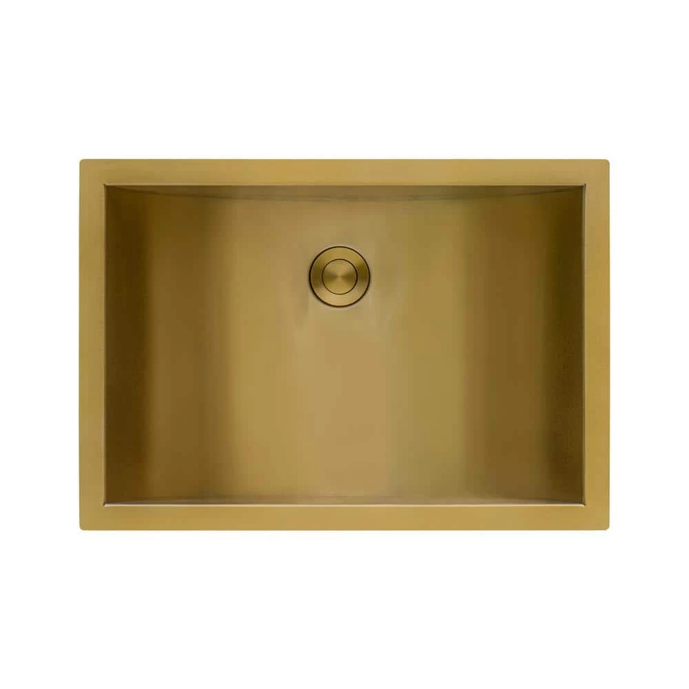 Ruvati Ariaso 16 in. x 11 in. Bathroom Sink Undermount Gold Polished Brass Stainless Steel 3 Ruvati Ariaso 16 in. x 11 in. Bathroom Sink Undermount Gold Polished Brass Stainless Steel