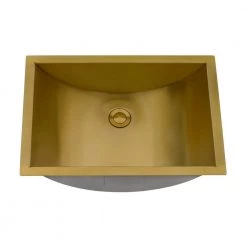 Ruvati Ariaso 18 in. Bathroom Sink Undermount Gold Polished Brass Stainless Steel -Bathroom Sinks Sales satin gold ruvati undermount bathroom sinks rvh6110gg 4f 1000