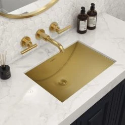 Ruvati Ariaso 18 in. Bathroom Sink Undermount Gold Polished Brass Stainless Steel