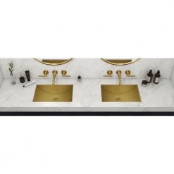 Ruvati Ariaso 18 in. Bathroom Sink Undermount Gold Polished Brass Stainless Steel -Bathroom Sinks Sales satin gold ruvati undermount bathroom sinks rvh6110gg a0 1000