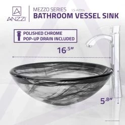 ANZZI Mezzo Series Vessel Sink with Pop-Up Drain in Slumber Wisp -Bathroom Sinks Sales slumber wisp anzzi vessel sinks ls az054 40 1000