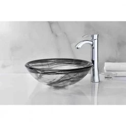 ANZZI Mezzo Series Vessel Sink with Pop-Up Drain in Slumber Wisp -Bathroom Sinks Sales slumber wisp anzzi vessel sinks ls az054 44 1000