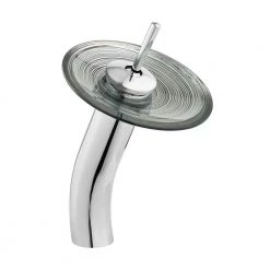 Swiss Madison Cascade Vessel Sink in Smoky Grey with Faucet -Bathroom Sinks Sales smoky grey swiss madison vessel sinks sm vsf260 66 1000