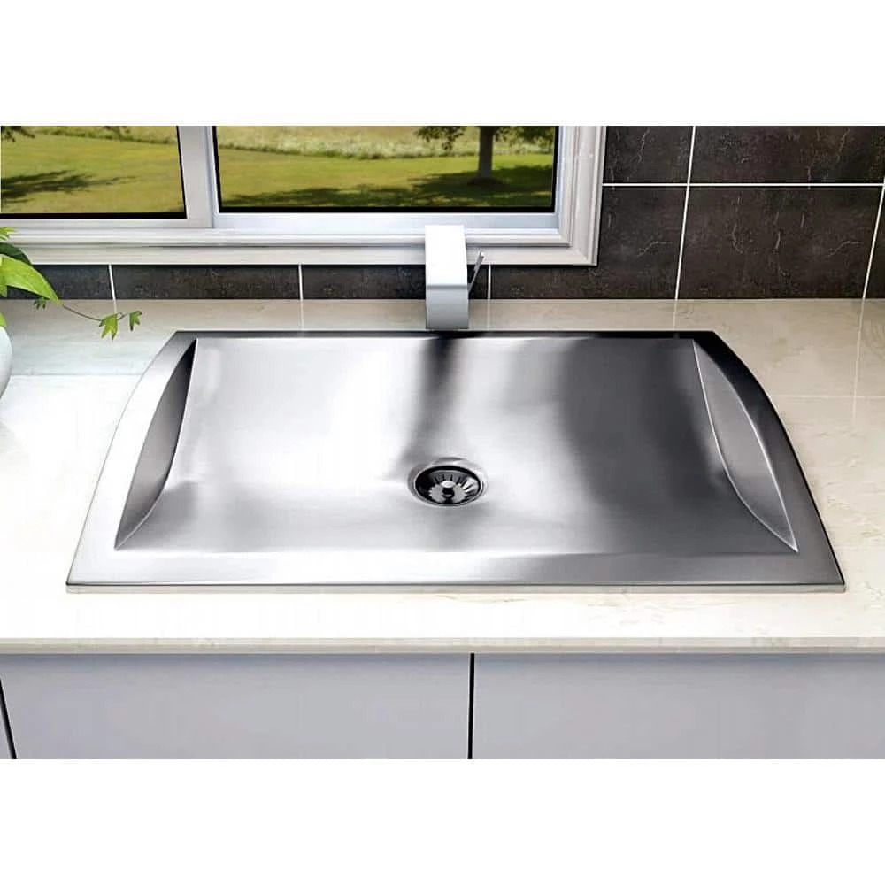 Unbranded Hardy 3 in. Drop-In Bathroom Sink in Stainless Steel 4 Unbranded Hardy 3 in. Drop-In Bathroom Sink in Stainless Steel - Image 2
