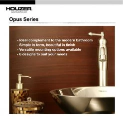HOUZER Opus Series 13.6 in. Top Mount Single Bowl Lavatory Sink in Stainless Steel -Bathroom Sinks Sales stainless steel houzer drop in bathroom sinks cht 1800 1 44 1000