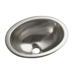 STERLING Drop-In Oval Stainless Steal Bathroom Sink in Stainless Steel