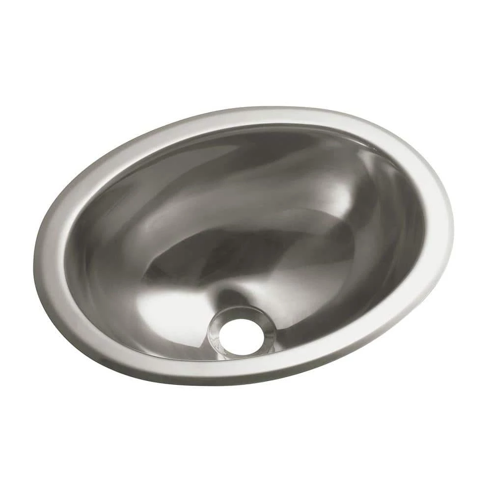 STERLING Drop-In Oval Stainless Steal Bathroom Sink in Stainless Steel 3 STERLING Drop-In Oval Stainless Steal Bathroom Sink in Stainless Steel