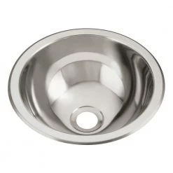 STERLING Drop-in Round Bathroom Sink in Stainless Steel