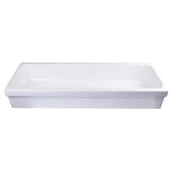 ALFI BRAND 48 in. Trough Vessel Sink Basin in White -Bathroom Sinks Sales white alfi brand drop in bathroom sinks ab48tr fa 1000