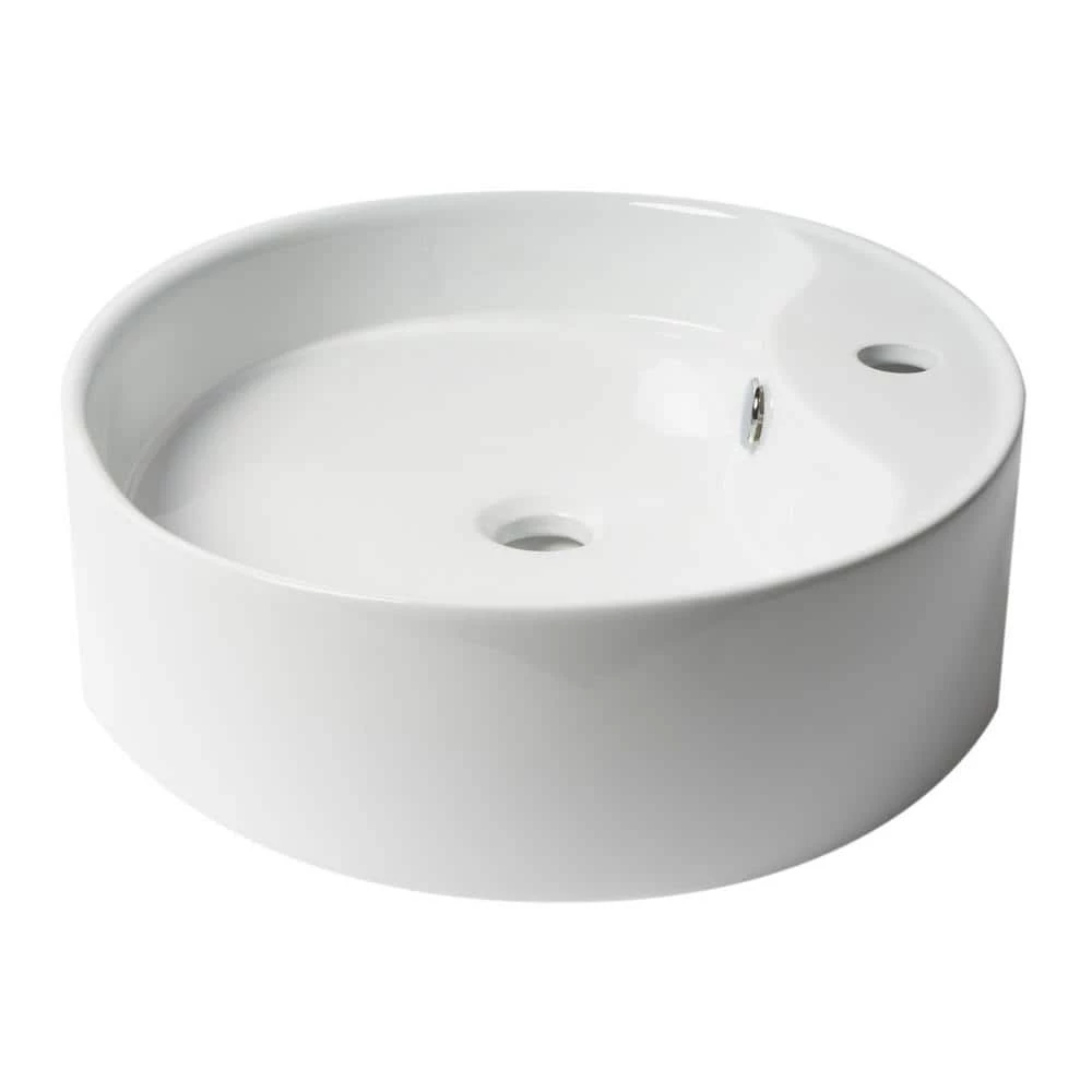 ALFI BRAND 22 in. Above Mount Porcelain Oval Vessel Sink in White 5 ALFI BRAND 22 in. Above Mount Porcelain Oval Vessel Sink in White - Image 3