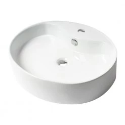 ALFI BRAND 22 in. Above Mount Porcelain Oval Vessel Sink in White