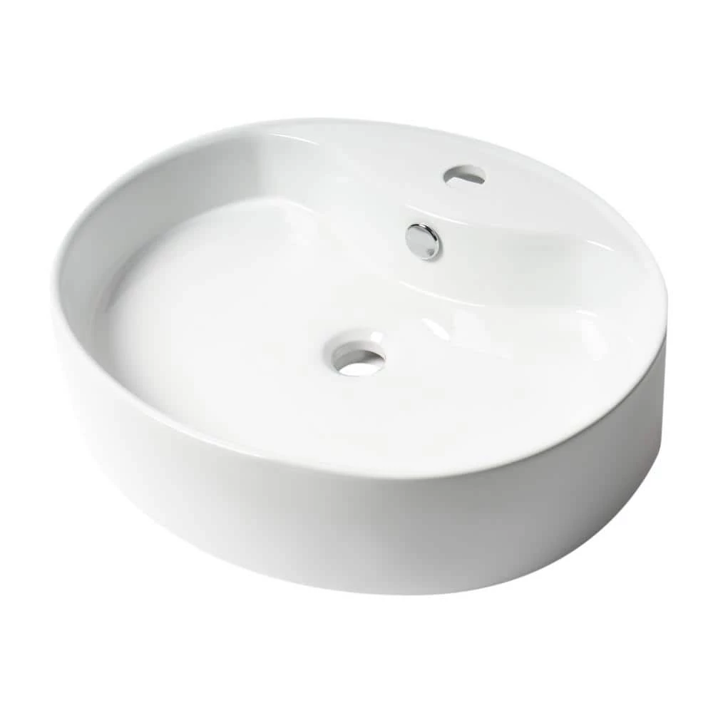 ALFI BRAND 22 in. Above Mount Porcelain Oval Vessel Sink in White 3 ALFI BRAND 22 in. Above Mount Porcelain Oval Vessel Sink in White