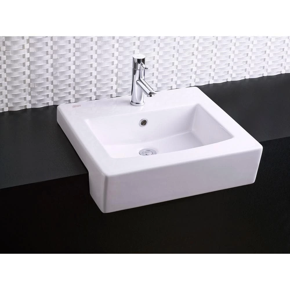 American Standard Boxe 19.75 in. Center Hole Only Countertop Bathroom Sink in White 4 American Standard Boxe 19.75 in. Center Hole Only Countertop Bathroom Sink in White - Image 2